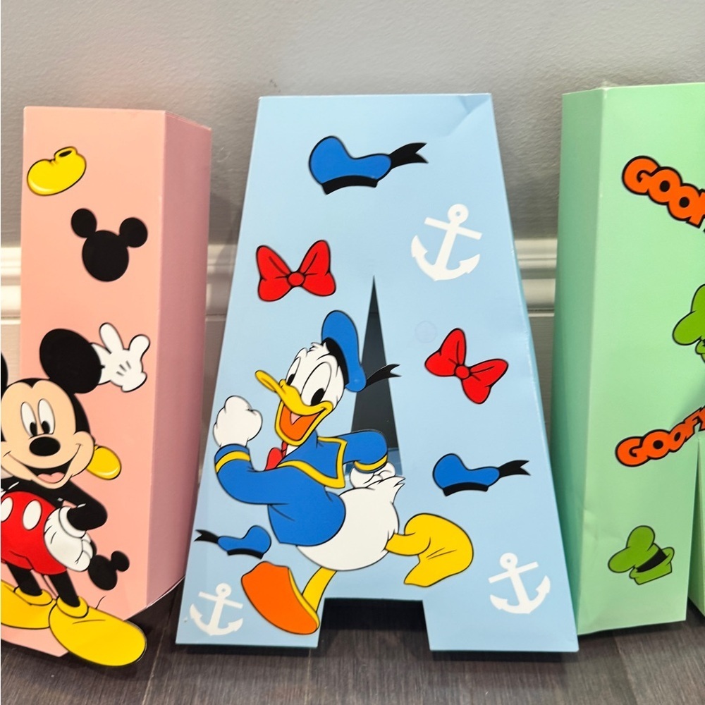 NWOT Disney Mickey Mouse Thick Cardstock Paper Multicolor Character Letter James - Picture 3 of 16